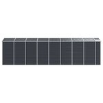 vidaXL Abri de jardin anthracite 191x725x198 cm acier galvanisé