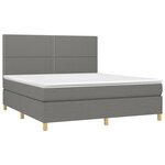 vidaXL Sommier à lattes de lit avec matelas Gris foncé 180x200cm Tissu