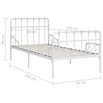 vidaXL Cadre de lit sans matelas avec sommier à lattes métal 90x200 cm