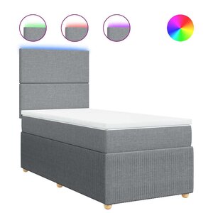 vidaXL Sommier à lattes de lit avec matelas gris clair 80x200 cm tissu