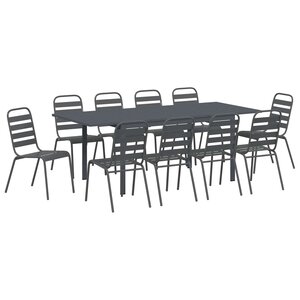 vidaXL Ensemble de salle à manger pour jardin 11 Pièces Anthracite