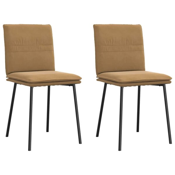 vidaXL Chaises à manger lot de 2 Marron Velours