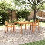 vidaXL Ensemble de salle à manger pour jardin 3 Pièces Marron