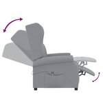 vidaXL Fauteuil inclinable électrique à oreilles gris clair tissu