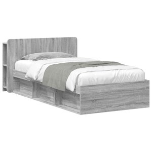 vidaXL Cadre de lit avec rangement Sonoma gris 100 x 200 cm