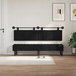 vidaXL Tête de lit suspendue Noir Tissu