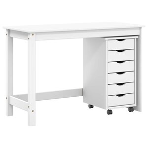 vidaXL Ensemble bureau et cabinet roulant MOSS 2 Pièces Blanc