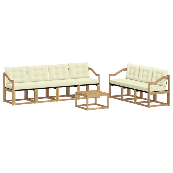 vidaXL Ensemble de canapés d'extérieur 8 Pièces Blanc et crème