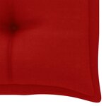 vidaXL Banc de jardin avec coussin rouge 112 cm Bois de teck massif