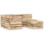 vidaXL Salon de jardin 5 Pièces Bois de pin imprégné de vert