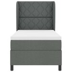 vidaXL Lit à ressorts avec matelas Gris foncé 100 x 200 cm tissu