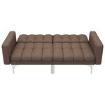 vidaXL Canapé-lit Marron Tissu