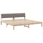 vidaXL Cadre de lit Marron et taupe 200 x 200 cm Bois massif en pin