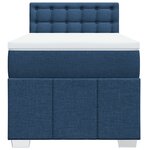 vidaXL Sommier à lattes de lit avec matelas Bleu 90x190 cm Tissu