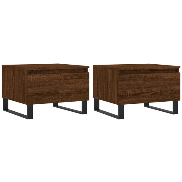 vidaXL Tables basses 2 Pièces chêne marron 50x46x35 cm bois d'ingénierie