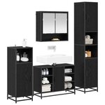 vidaXL Ensemble de mobilier de salle de bain 4 Pièces Chêne noir