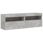 vidaXL Ensemble de meubles TV muraux 8 Pièces et lumières LED gris béton