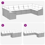 vidaXL Ensemble de canapé de jardin 10 Pièces Beige Poly rotin