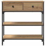 vidaXL Table Console avec tiroir chêne artisanal 72 5 x 25 x 75 cm