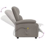 vidaXL Fauteuil électrique de massage Taupe Tissu