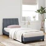 vidaXL Lit avec matelas Hanko gris foncé 90x200 cm velours