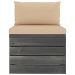vidaXL Salon palette de jardin 6 Pièces avec coussins Bois de pin