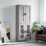 vidaXL Buffet haut Sonoma gris 69 5x34x180 cm Bois d'ingénierie