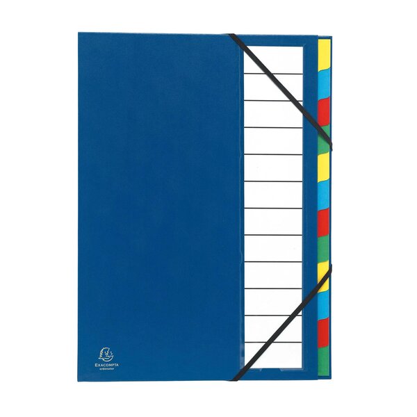 Trieur Rigide Ordonator Dos Extensible 12 Compartiments - Bleu - X 6 - Exacompta