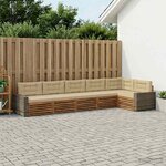 vidaXL Ensemble de canapés d'extérieur 6 pc Naturel et Beige Polyester