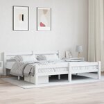 vidaXL Cadre de lit Blanc Bois de pin massif 180x200 cm