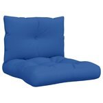 vidaXL Coussins de palette lot de 2 bleu royal tissu