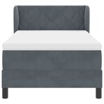 Lit ressort vidaXL avec matelas gris foncé 90x200 cm en velours