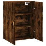 vidaXL Armoire murale chêne fumé 69 5x34x90 cm