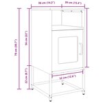 vidaXL Table de chevet anthracite 36x39x78 cm acier laminé à froid