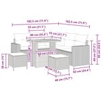 vidaXL Ensemble de canapé de jardin avec coussin 9 Pièces Noir polyrotin