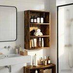 vidaXL Armoire murale de salle de bain Chêne Fumé 40 x 16 x 62 5 cm