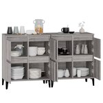vidaXL Buffets 2 Pièces sonoma gris 60x35x70 cm bois d'ingénierie