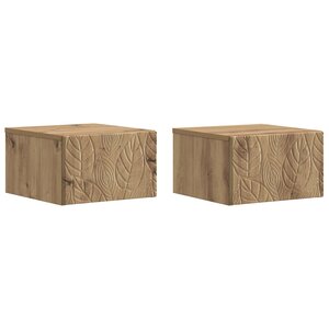 vidaXL Cabinet de chevet mural 2 pc Chêne artisanal 49 x 34 5 x 20 cm