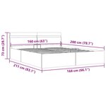 vidaXL Cadre de lit à rangement avec LED gris similicuir 160x200 cm