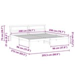 vidaXL Cadre de lit Marron 200 x 200 cm Bois massif en pin