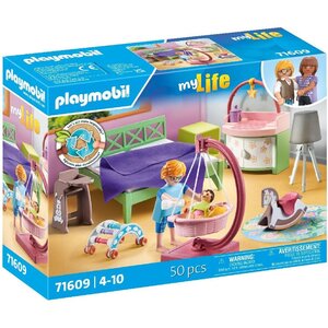 PLAYMOBIL 71609 - My Life Chambre de parents avec berceau suspendu