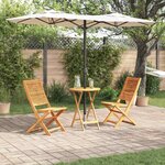 vidaXL Ensemble bistro pliant 3 Pièces Marron Bois d'acacia massif