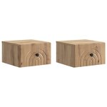 vidaXL Cabinet de chevet mural 2 pc Chêne artisanal 33 x 34 5 x 20 cm