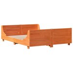 vidaXL Cadre de lit sans matelas cire marron 140x190cm bois pin massif