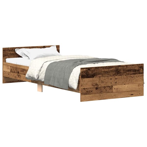 vidaXL Cadre de lit sans matelas vieux bois 90x200 cm bois ingénierie