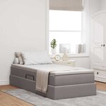 vidaXL Lit avec rangement et matelas Taupe 90 x 190 cm Polyester