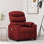 vidaXL Fauteuil de massage Rouge bordeaux Tissu