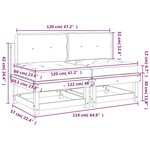 vidaXL Canapés centraux avec coussins 2 Pièces marron miel