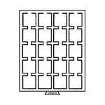 Médaillier numismatique pour 20 capsules Quadrum  à teinte fumée.