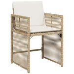 vidaXL Ensemble de salle à manger pour jardin 5 Pièces Beige polyrotin